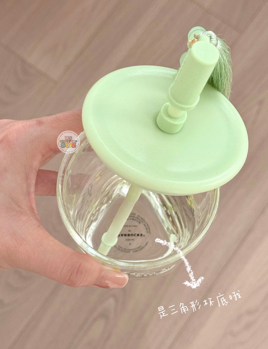 Starbucks China - Spring Pattern 2026 - Double Wall Glass Straw Cup with Topper 530ml with Triangle Bottle (Release Date: Mar 24, 2026)