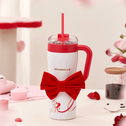 Starbucks China - Valentine’s Pink Kitty 2024 - 11. Bow Stainless Steel Straw Cup 1100ml