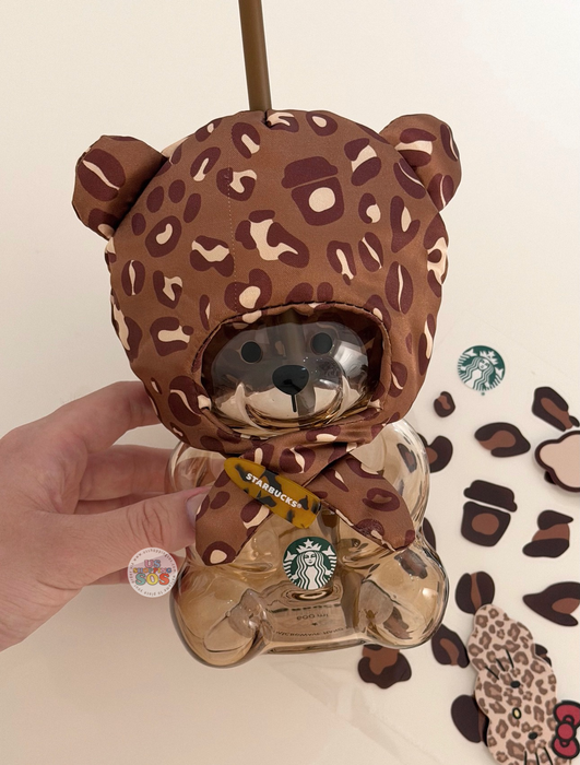Starbucks China - 2026 Leopard Print Brown Series Bearista Glass 660ml with Stickers Color: Brown (Release Date: Aug 4, 2026)