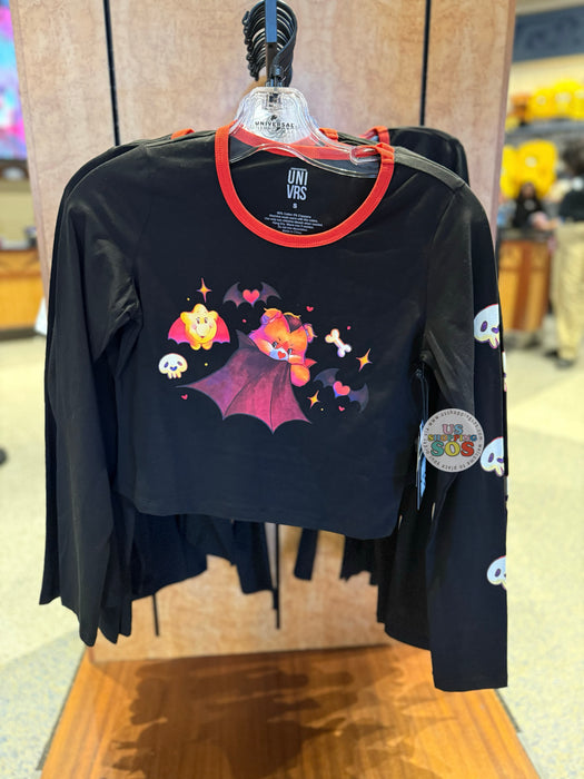 Universal Studios - Care Bears x Universal Monsters - Tenderheart Bear as Dracula Black Cropped Long Sleeve Shirt (Adult)