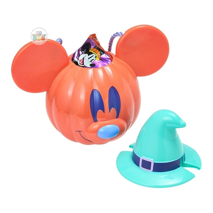 Japan Exclusive - Mickey or Minnie Mouse Jack-o'-Lantern Candy Pot with Snack