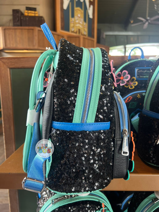DLR/WDW - Lilo & Stitch 2024 626 Day - Loungefly Stitch & Scrump Black Sequin Backpack
