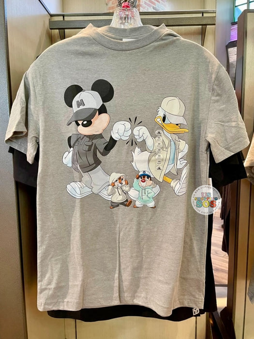DLR/WDW - Mickey Donald Chip & Dale Sporty Look Grey Graphic Tee
