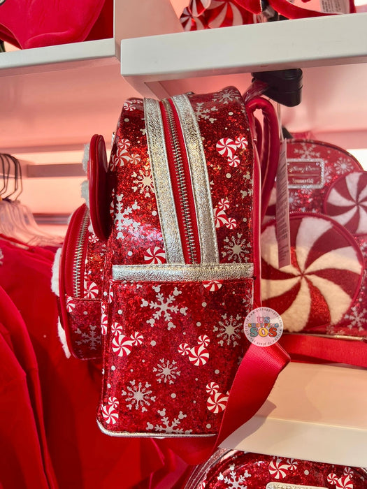 DLR/WDW - Christmas 2025 - Loungefly Mickey Icon Peppermint Candy Backpack