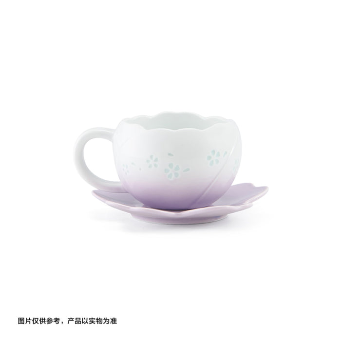 Starbucks China - Twilight Sakura 2026 - 3S. Cherry Blossom Jingdezhen Linglong Craft Porcelain Mug & Saucer Set 320ml