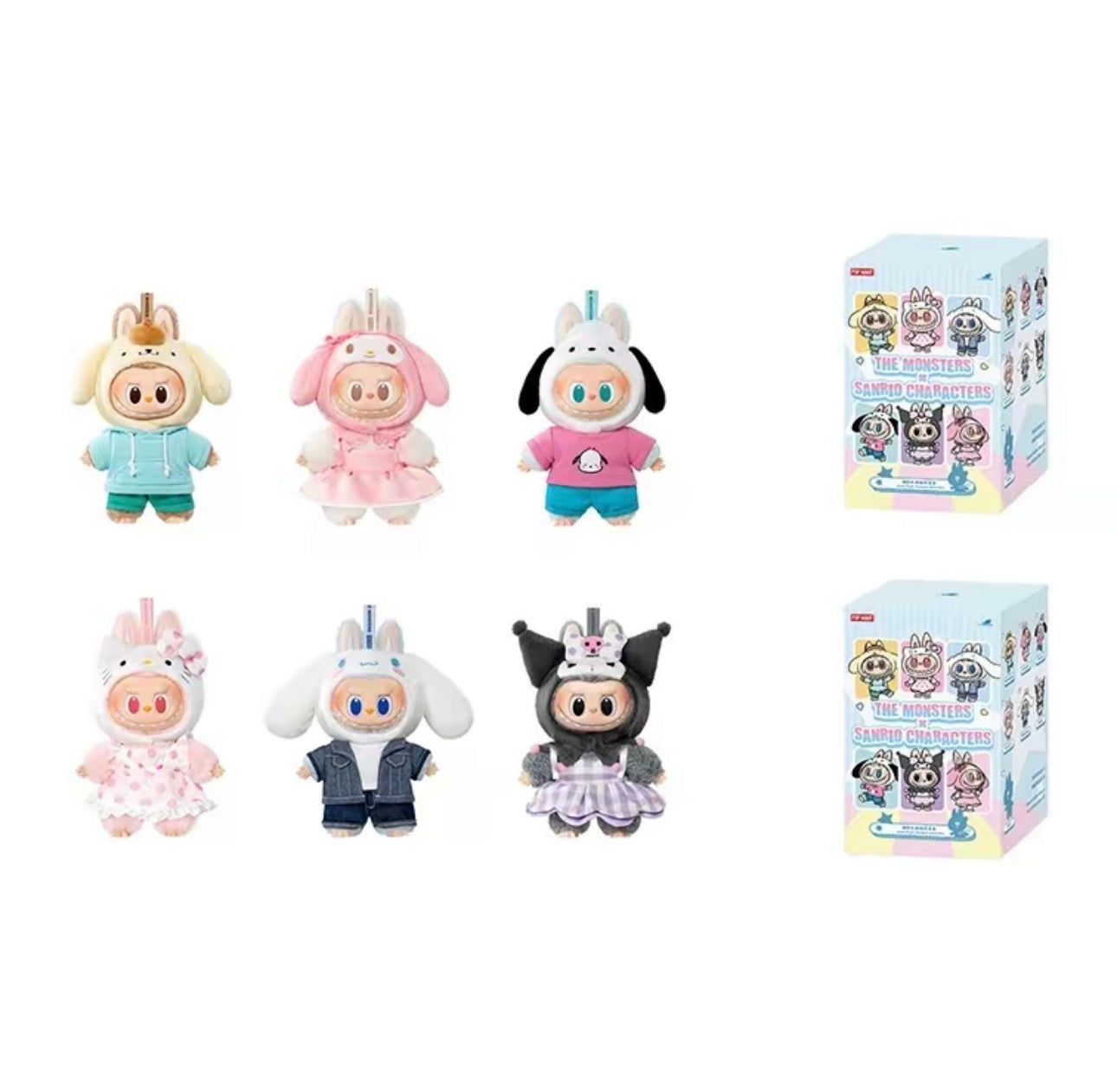 Popmart x The Monsters x Sanrio Characters Vinyl Plush Keychain Random Secret Box