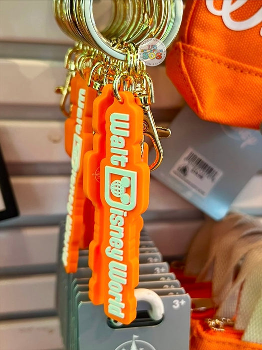 DLR/WDW - Logo Mania 2026 Park Hopper - Bright Orange Park Logo Keychain
