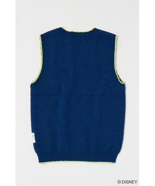Japan Exclusive - Disney SERIES CREATED by MOUSSY x Retro Fantasia Mickey Mouse KNIT Tank Top for Adults (Color: Navy)