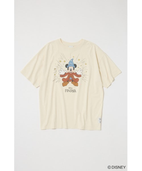 Japan Exclusive - Disney SERIES CREATED by MOUSSY x Retro Fantasia Mickey Mouse T Shirt for Adults (Color: Off White)