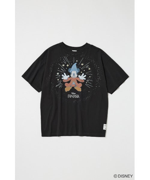 Japan Exclusive - Disney SERIES CREATED by MOUSSY x Retro Fantasia Mickey Mouse T Shirt for Adults (Color: Black)
