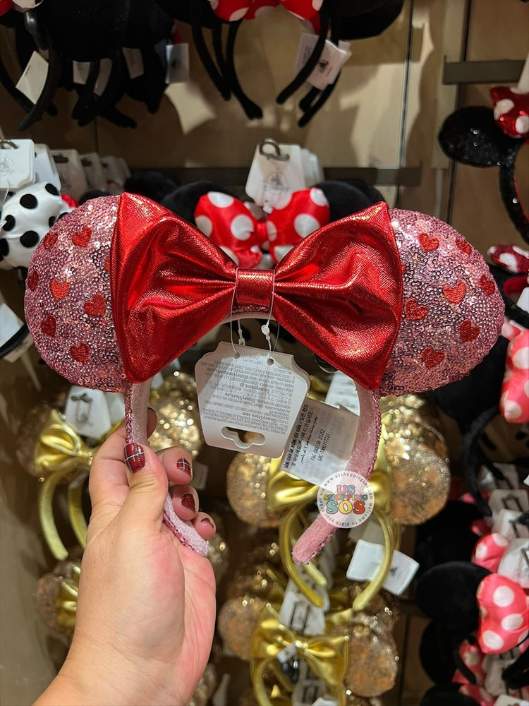 DLR/WDW - Minnie Sweetheart Bow & Sequin Ear Headband