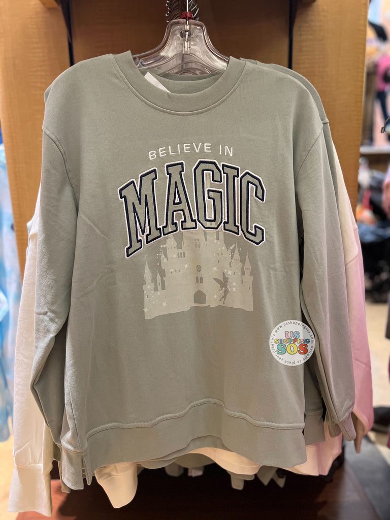 DLR/WDW - “Believe in Magic” Sage Green Pullover Sweatshirt (Adult