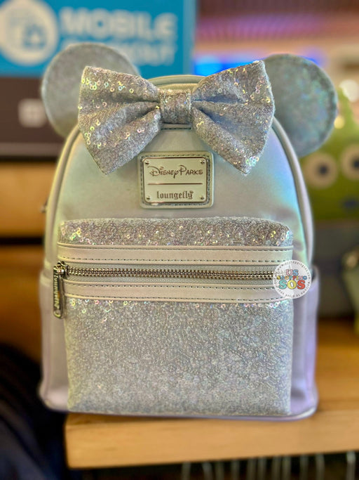 DLR/WDW - Loungefly Minnie Cinderella Blue Sequin & Imitation Leather Backpack
