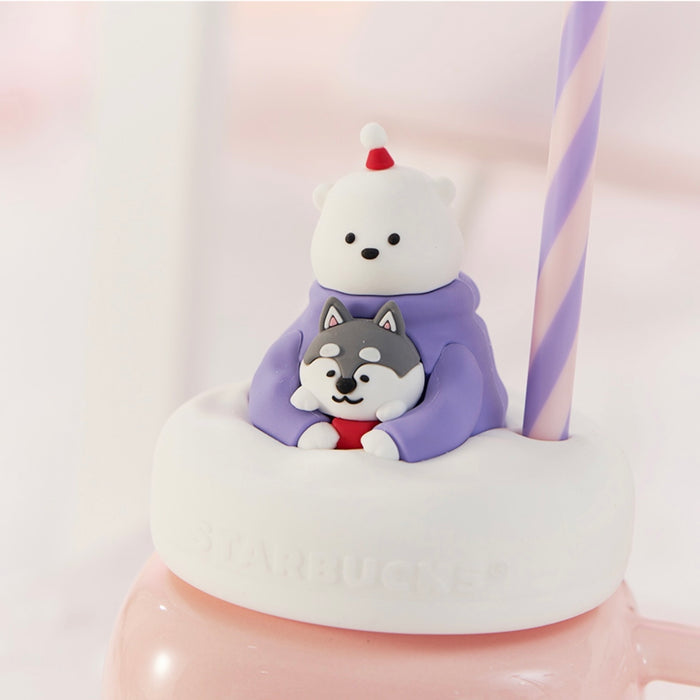 Starbucks China 2023 Christmas cute pet series purple or pink triangul