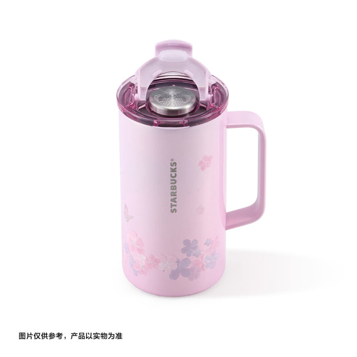Starbucks China - Twilight Sakura 2026 - 12S. Cherry Blossom Radiant Falling Stainless Steel Desktop Cup 660ml