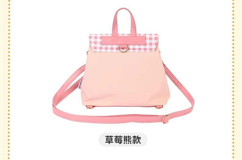 China Exclusive- Toy Story Lotso Big Face “Checkered Style’ 2 Ways Bag (Backpack & Shoulder Bag)