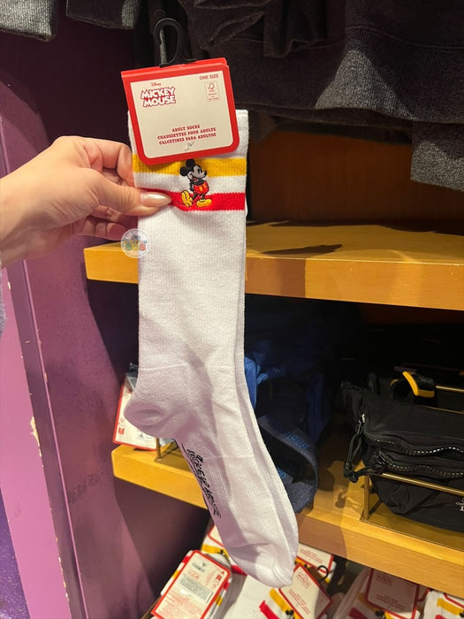 DLR/WDW - Classic Mickey Embroidered Red Yellow Strap Socks (Adult)