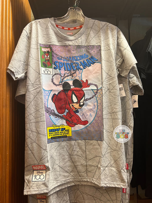 DLR/WDW - Disney100 Marvel x Mickey & Friends - Mickey Spider Man Light Grey T-shirt (Adult)