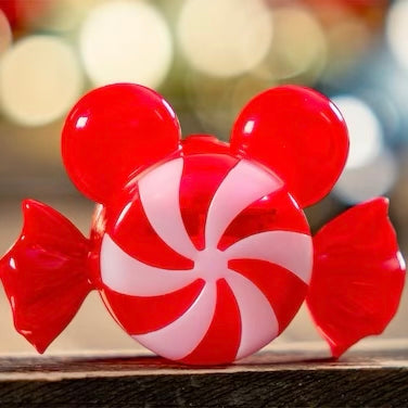 DLR - Christmas 2023 - Mickey Icon Peppermint Holiday Glow Cube (Preorder // Released Date: Nov 10, 2023)