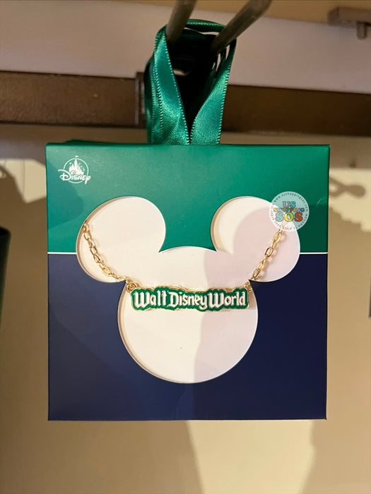 DLR/WDW - Logo Mania 2026 The Tiki Tiki Tiki Room - Emerald Green Park Marquee Necklace