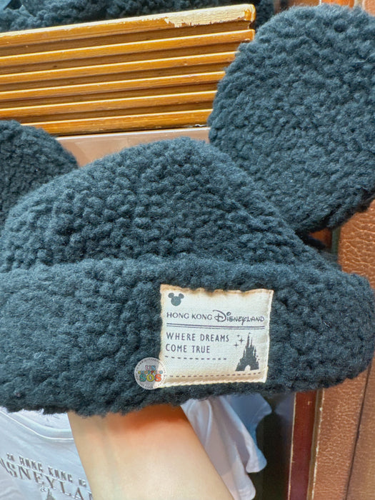 HKDL - Hong Kong Disneyland Mickey Mouse Ears Fleece Beanie for Adults Color: Black