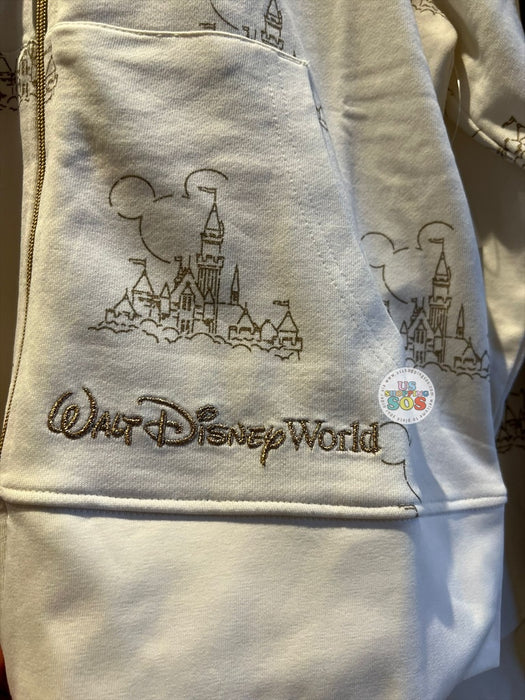 DLR/WDW - Walt Disney World Cinderella Castle All-Over-Print Cream Hoodie Jacket (Adult)