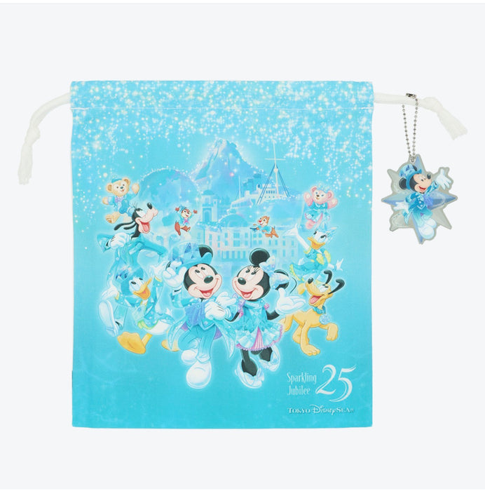 TDR - Tokyo DisneySea 25th Anniversary "Sparkling Jubilee" x Mickey & Minnie Drawstring Bag (Release Date: Apr 8, 2026)