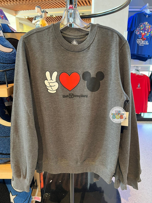 DLR/WDW - Victory Hand Heart Mickey Icon Dark Grey Pullover (Adult)