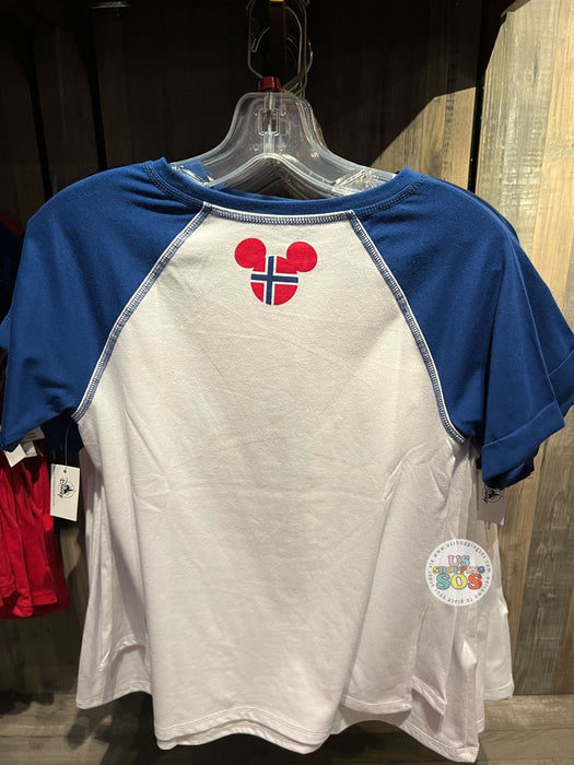 WDW - Epcot World Showcase Norway 🇳🇴 - Mickey Norge 2025 - Blue/White Raglan Sleeve T-shirt (Adult)