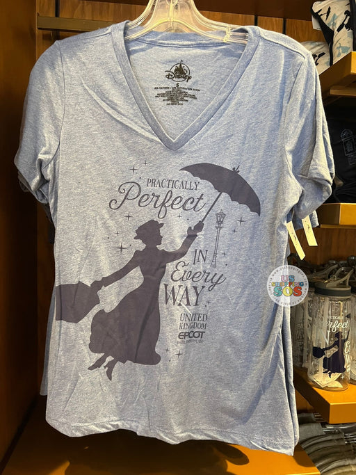 WDW - Epcot World Showcase UK - Mary Poppins Practically Perfect In Every Way Heather Blue Graphic T-shirt (Adult)