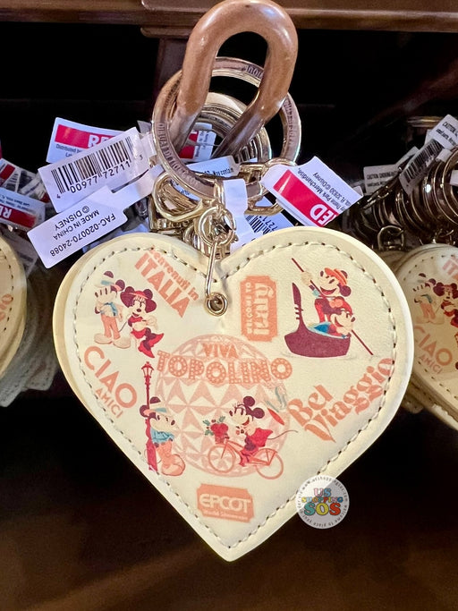 WDW - Epcot World Showcase Italy - Mickey & Minnie Heart-Shape Keychain