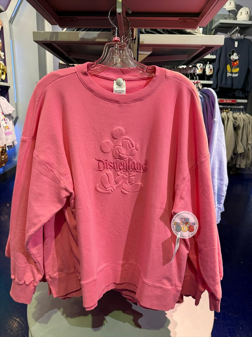 DLR/WDW - Classic Mickey Embroidered Park Logo Bubblegum Pink Pullover (Adult)