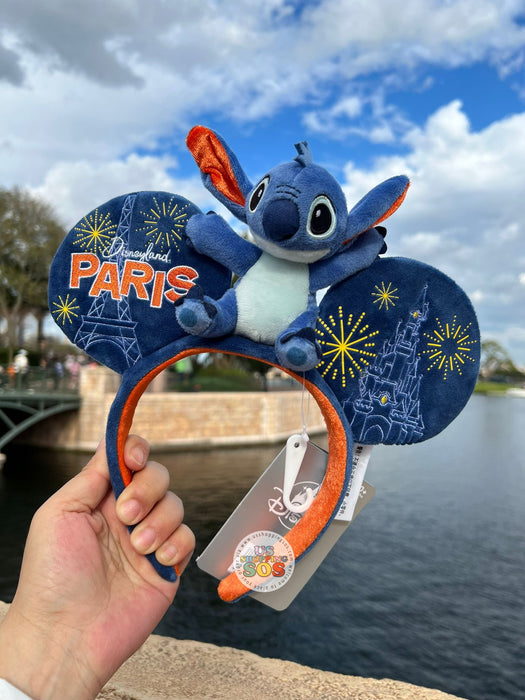 On Hand!!! WDW - Epcot World Showcase France - Disneyland Paris Stitch Plush Ear Headband