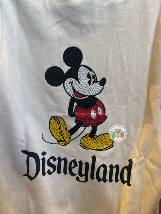 DLR/WDW - Mickey Mouse Rhinestone Park Logo Cream Hoodie Jacket (Adult)