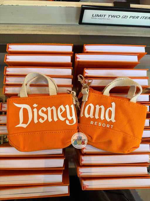 DLR/WDW - Logo Mania 2026 Park Hopper - Bright Orange Park Logo Coin Pouch Keychain