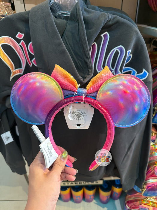 DLR - Disneyland 70th Celebration - Candy Iridescent Sequin Bow Ear Headband