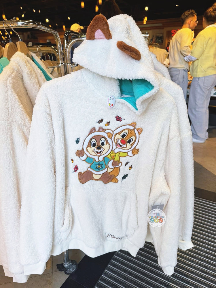 DLP - Chip & Dale Winter Costumes Fluffy Pullover Hoodies with Ears (Adults)