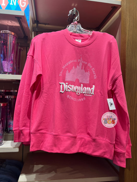 DLR - “The Happiest Place on Earth Disneyland Resort Since 1955” Castle Fuchsia Pullover (Adult)
