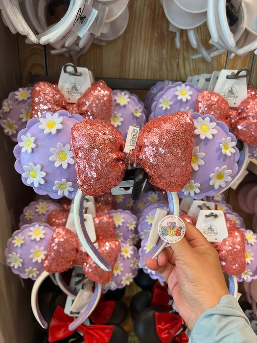 DLR/WDW - Daisy Duck Sequin Bow Flower Ear Headband 2026