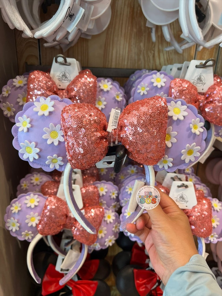 DLR/WDW - Daisy Duck Sequin Bow Flower Ear Headband 2026