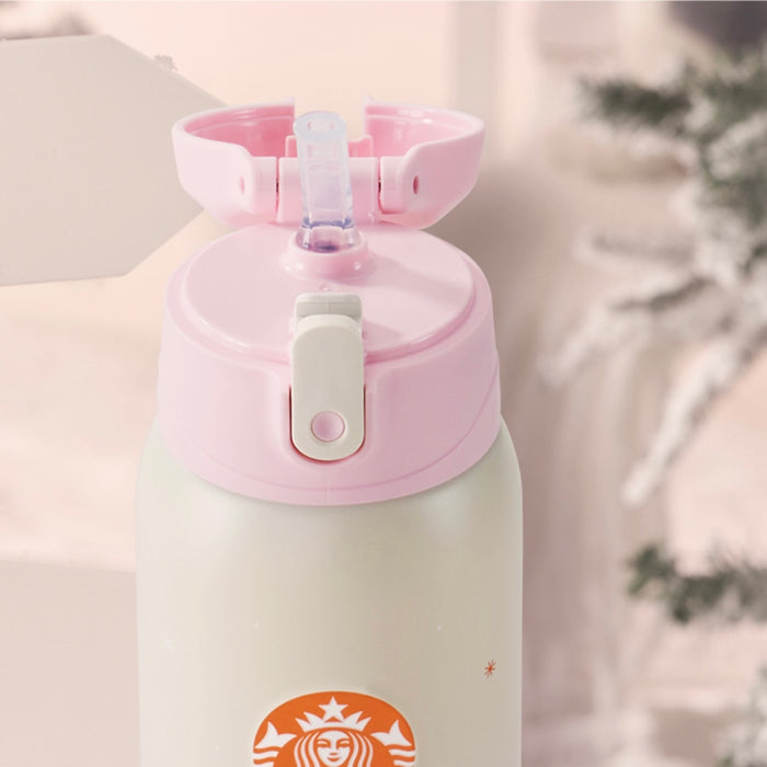 Starbucks China - Christmas 2023 - 17. Thermos Holiday Husky Double Lid Stainless Steel Bottle with Carrier 550ml