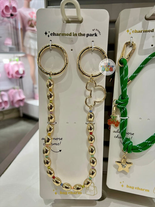 DLR/WDW - Charmed in the Park - Mickey Icon Gold Beads Bag Charm