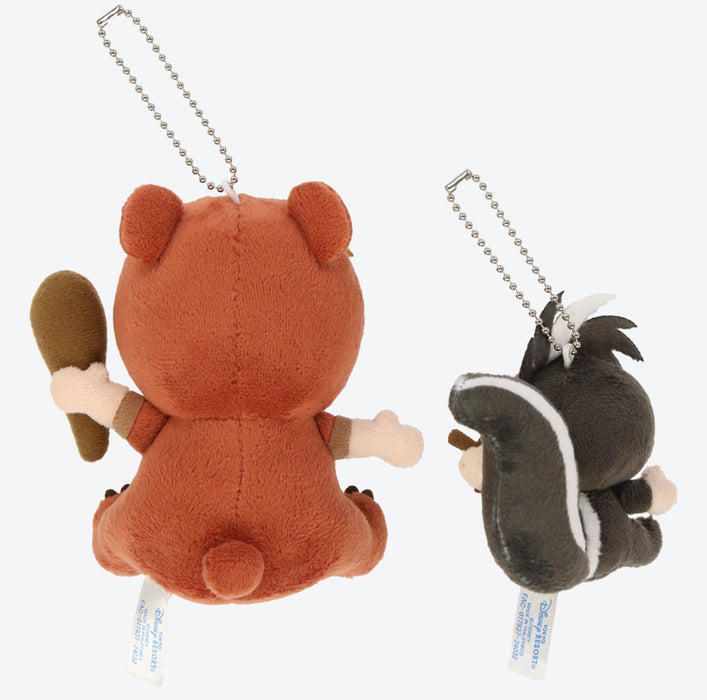 TDR - Fantasy Springs "Peter Pan Never Land Adventure" Collection x Lost Children "Skunk & Bear" Plush Keychains Set