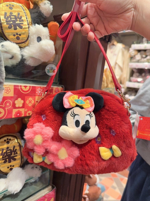 HKDL - 2026 Mickey & Friends Year of the Horse Chinese New Year Collection x Minnie Mouse Fluffy Shoulder Bag