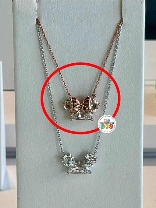DLR/WDW - Crislu Minnie Crystal Ear Hat Rose Gold Necklace