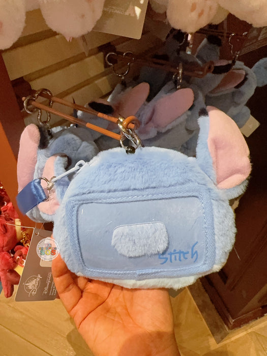 HKDL - Stitch "Back" Plushy Card Holder with Retractable Reel & Keychain