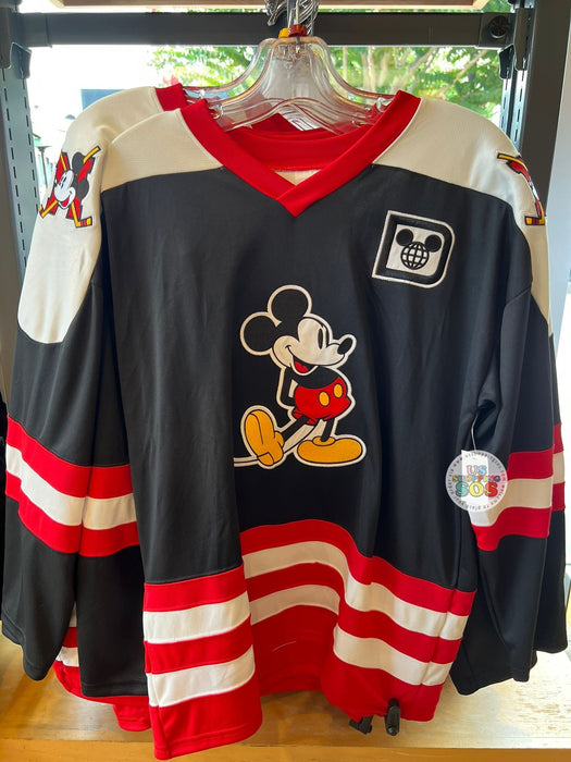DLR/WDW - Mickey Park Logo Black/Red/White Ice Hockey Jersey (Adult)