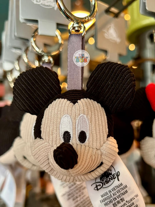 DLR/WDW - Mickey Mouse Face Icon Corduroy Plush Keychain 2026