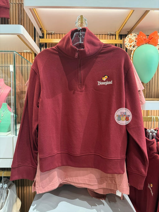 DLR/WDW - Fall Season 2026 - Candy Corn Park Logo Red Maple Half-Zip Pullover (Adult)