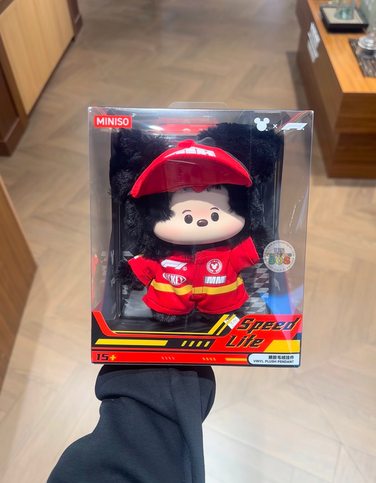 MINISO China - Disney x Formula 1 Mickey Mouse ‘Speed Life’ Vinyl Plush Keychain (Release Date: Mar 23, 2026)